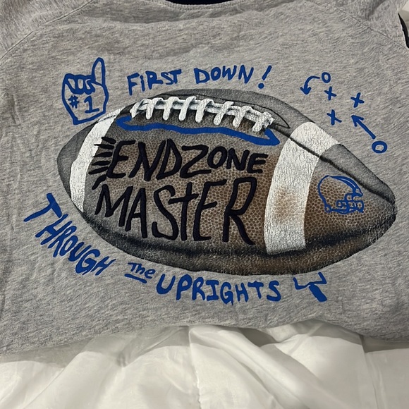 Gymboree boys gray football graphic ringer long sleeve t shirt - Picture 4 of 5